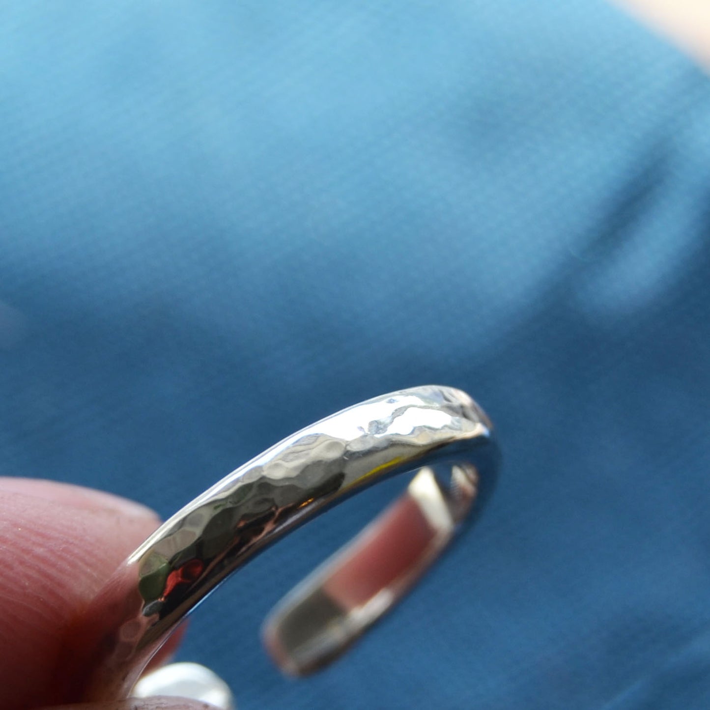 Hammered Silver Adjustable Toe Ring