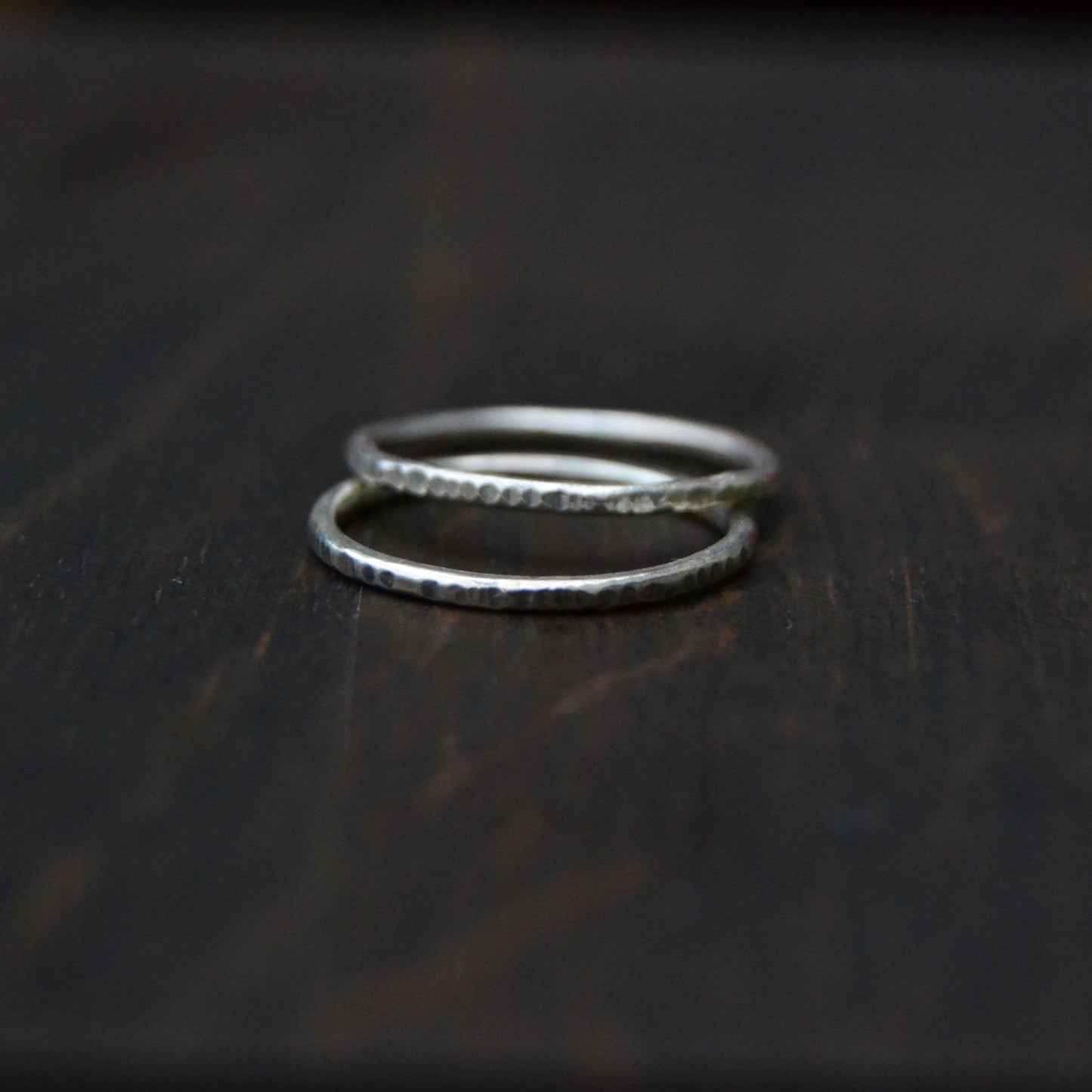 Textured Silver Stacking Rings