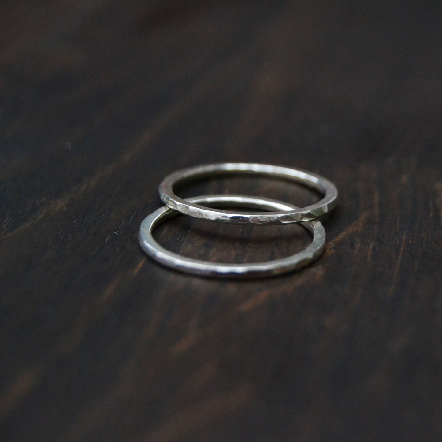 Textured Silver Stacking Rings