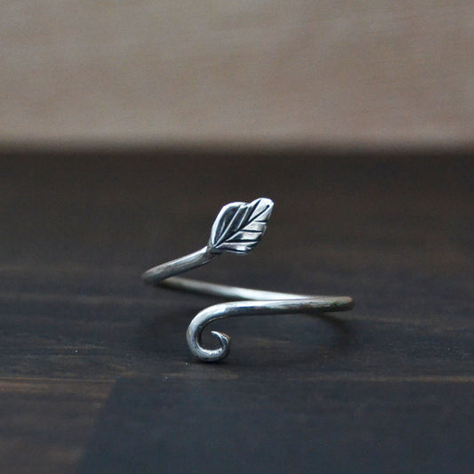 'Silver Birch' Adjustable Silver Wire Wrap Ring