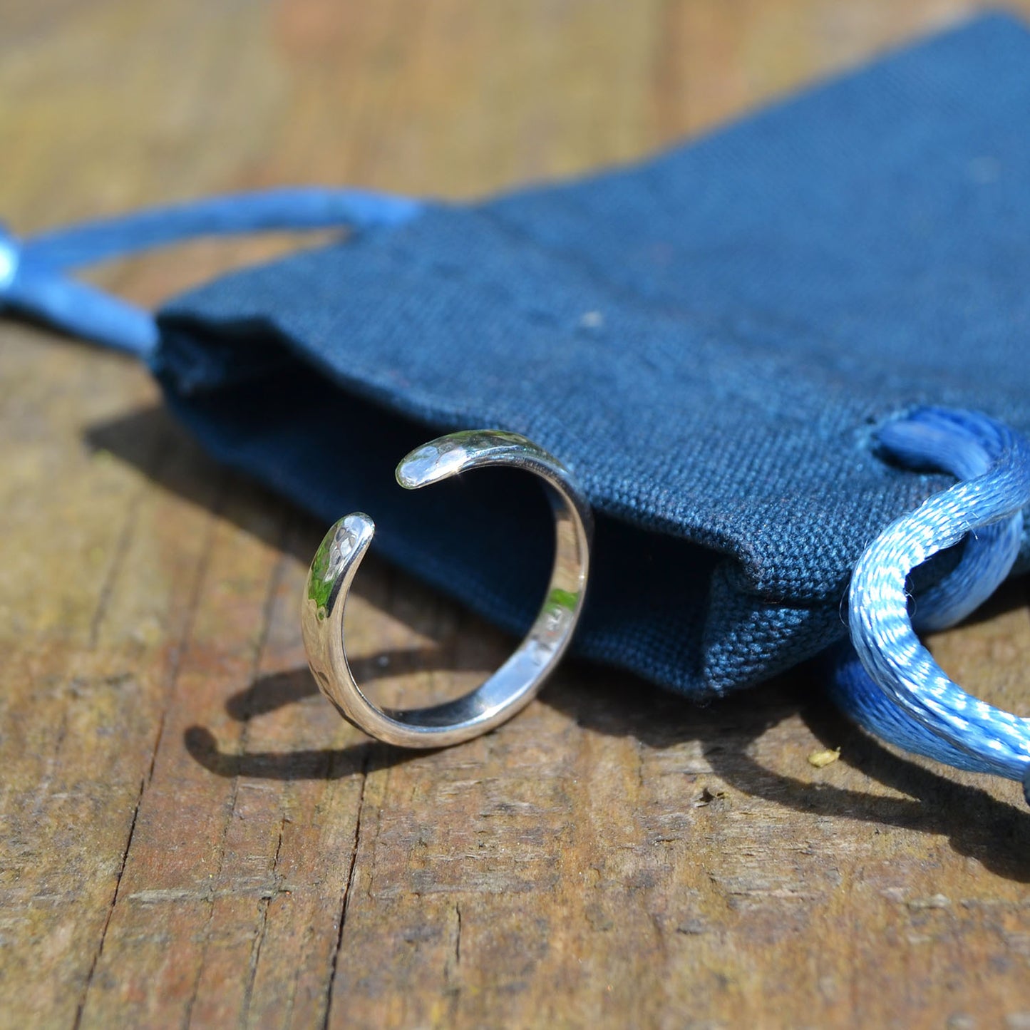 Hammered Silver Adjustable Toe Ring