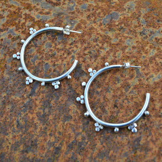 'Dots' Recycled Silver Stud Hoops